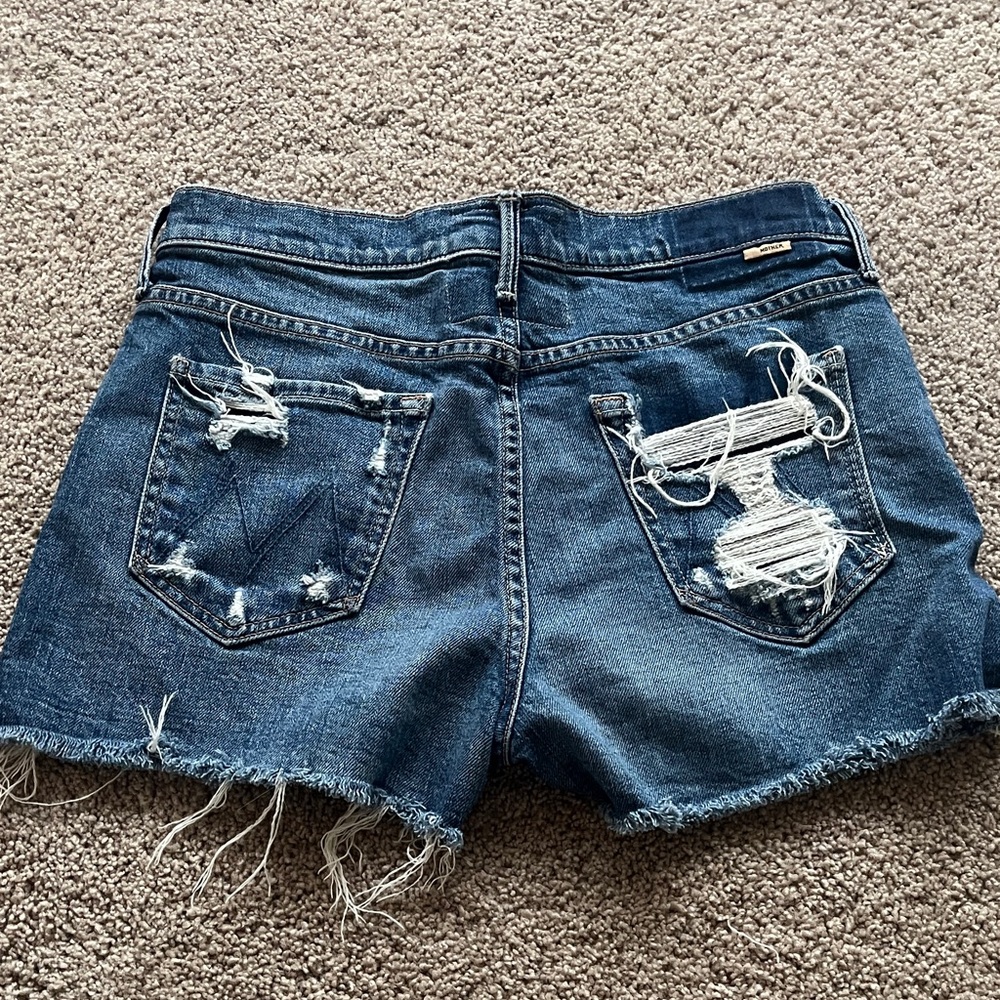 Mother Distressed Denim Shorts - Picture 4 of 4